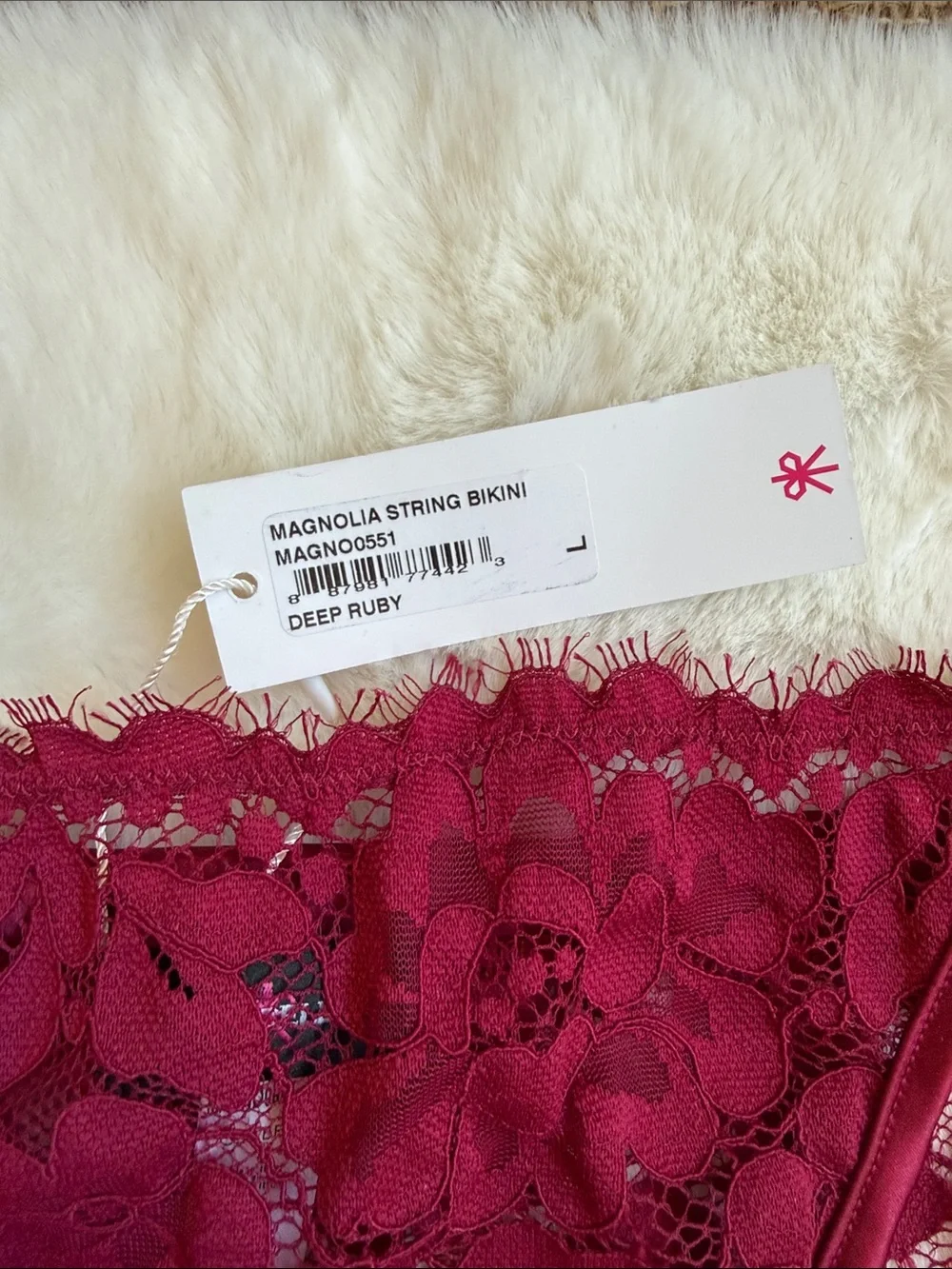 Magnolia Sheer Lace Bikini Panty - Wine